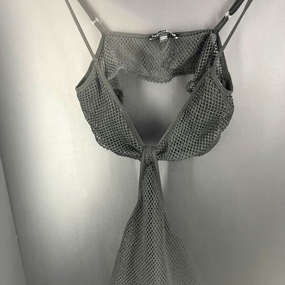 Fashion Nova Womens Black Fishnet Maxi Dress with Adjustable Straps Size S - Picture 3 of 4